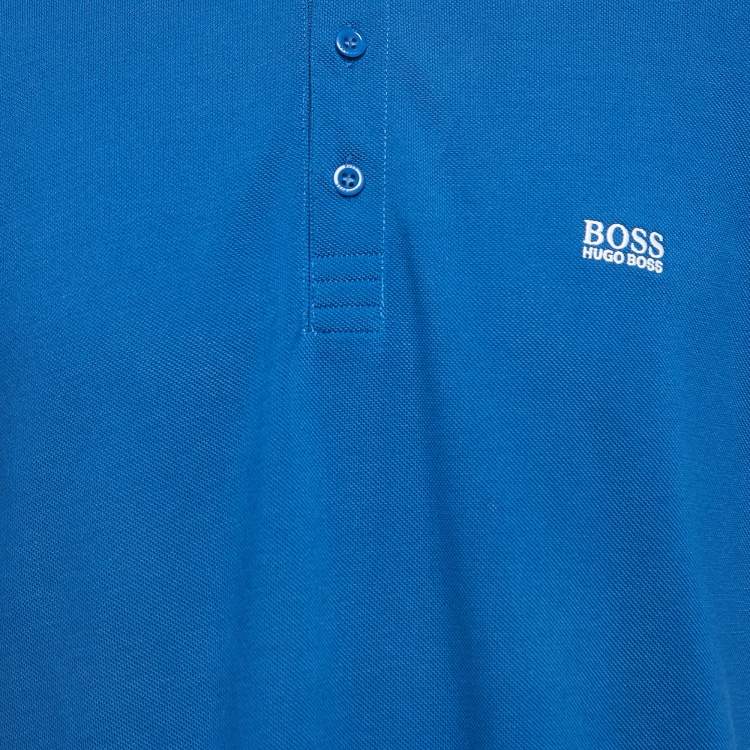 Pre Owned Boss By Hugo Boss Blue Cotton Pique Regular Fit Polo T-Shirt XXL