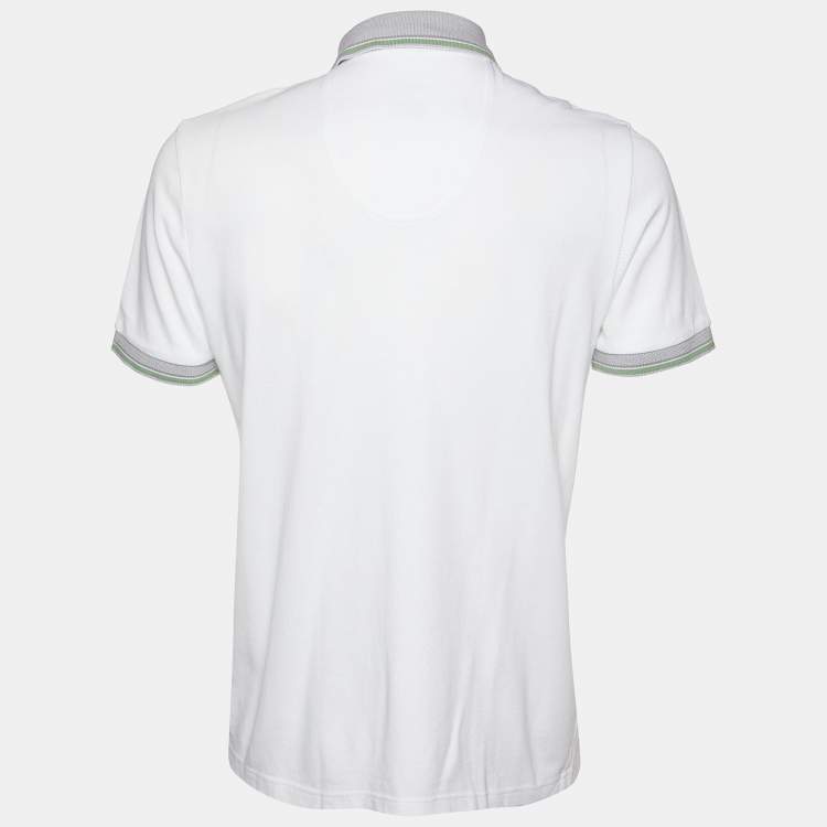 Pre Owned Boss By Hugo Boss White Cotton Pique Regular Fit Polo T-Shirt M