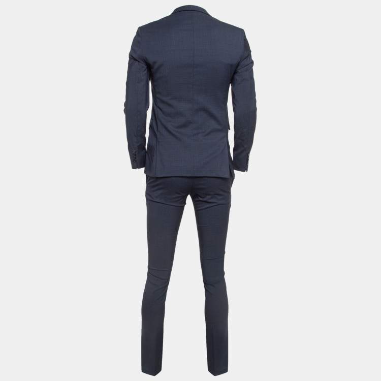 Pre Owned Boss By Hugo Boss Navy Blue Single Breasted Suit XS