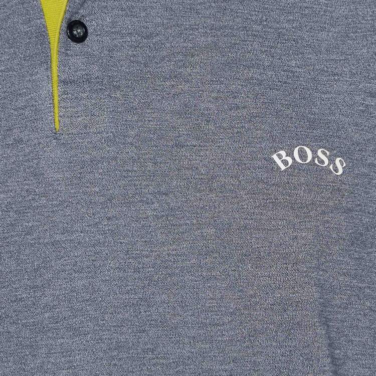 مملوكة مسبقًا Boss by Hugo Boss Grey Cotton Paul Curved Polo T-Shirt XXXL
