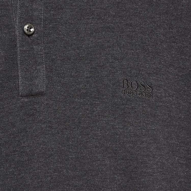 مملوكة مسبقًا Boss By Hugo Boss Grey Cotton Pique Polo T-Shirt XXXL