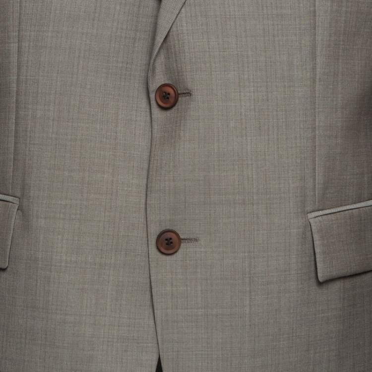 Pre Owned Boss By Hugo Boss Grey Virgin Wool Suit S