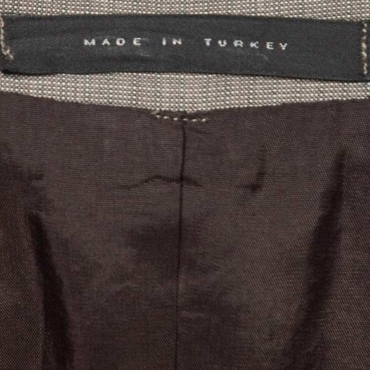 Pre Owned Boss By Hugo Boss Grey Virgin Wool Suit S