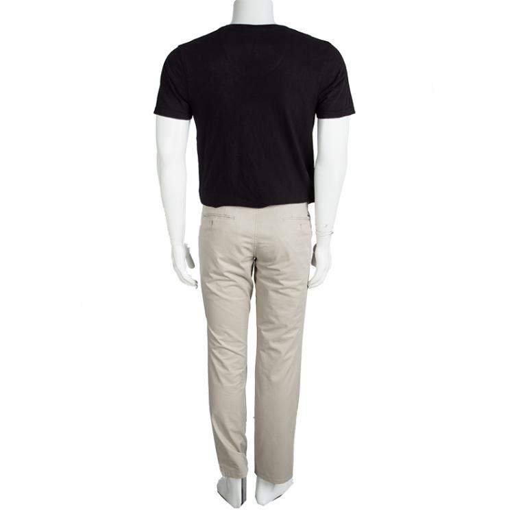 Pre Owned Boss By Hugo Boss Beige Cotton Trousers L