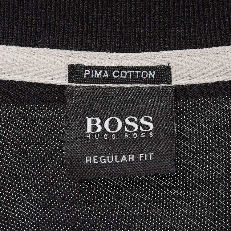 مملوكة مسبقًا Boss By Hugo Boss Black Pima Cotton Polo T-Shirt XXXL