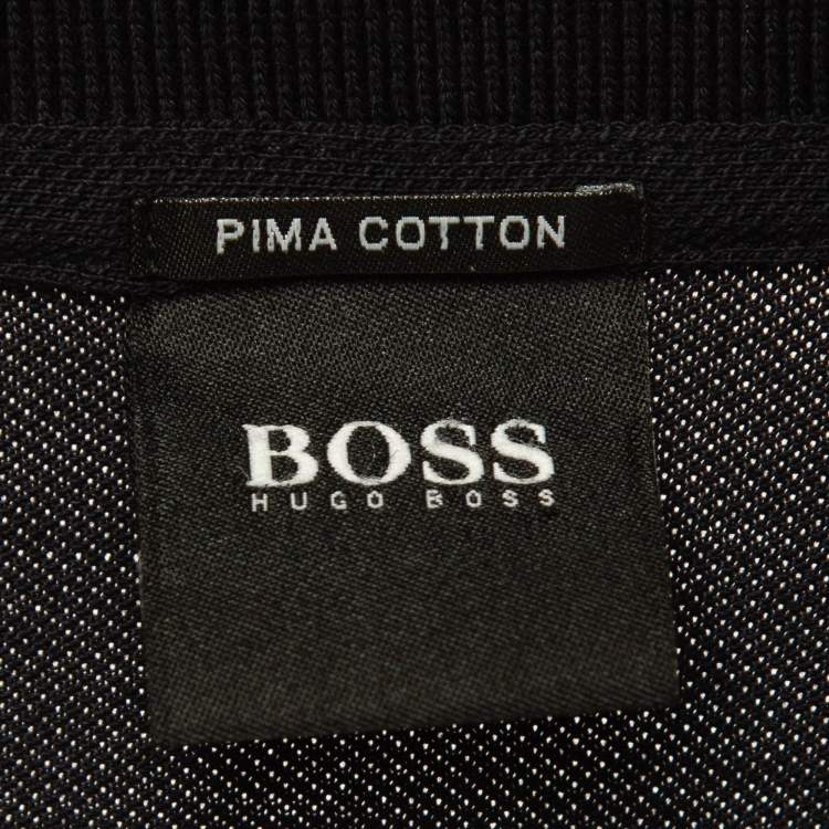Pre Owned Boss By Hugo Boss Black Pima Cotton Polo T-Shirt 4XL