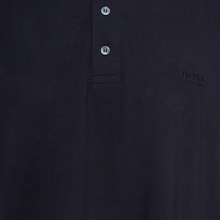 Pre Owned Boss By Hugo Boss Black Pima Cotton Polo T-Shirt 4XL