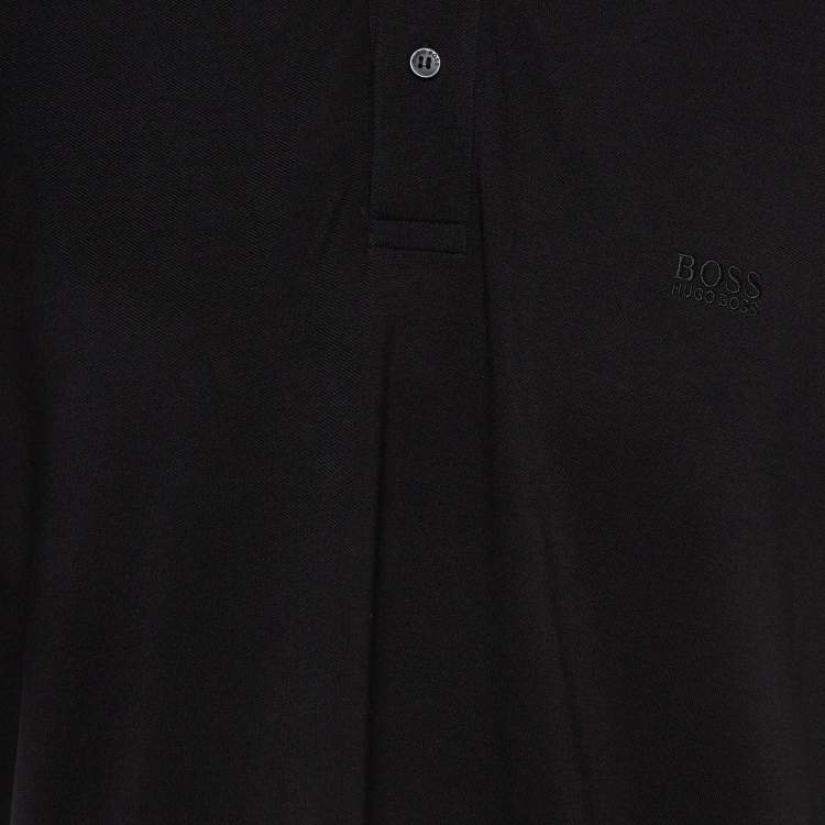 Pre Owned Boss By Hugo Boss Black Pima Cotton Polo T-Shirt XXXL