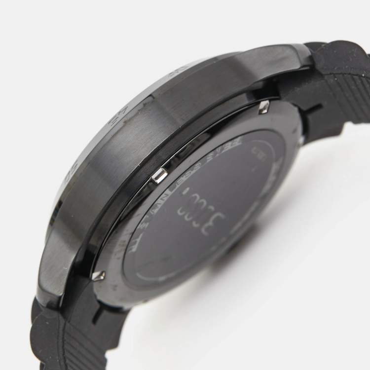 Pre Owned Boss By Hugo Boss Black Ion Plated Stainless Steel Rubber HB.76.1.34.2161 Men's Wristwatch 47 mm