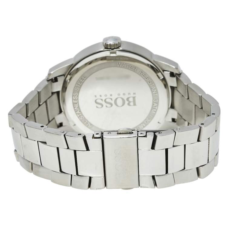Pre Owned Boss By Hugo Boss Silver Stainless Steel HB.217.1.14.2614 Men's Wristwatch 43 mm