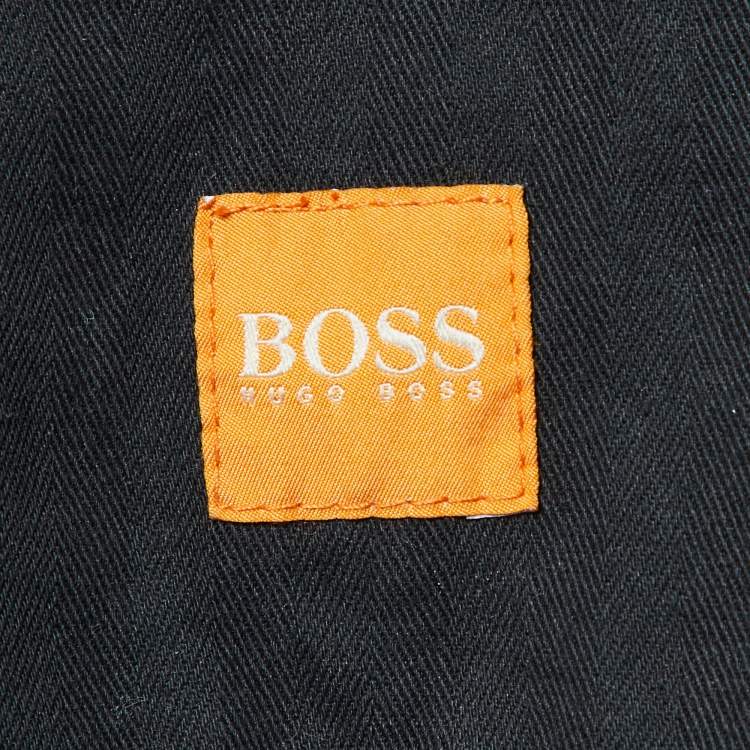 Pre Owned Boss Orange by Hugo Boss Grey Houndstooth Print Denim Button Front Jacket M
