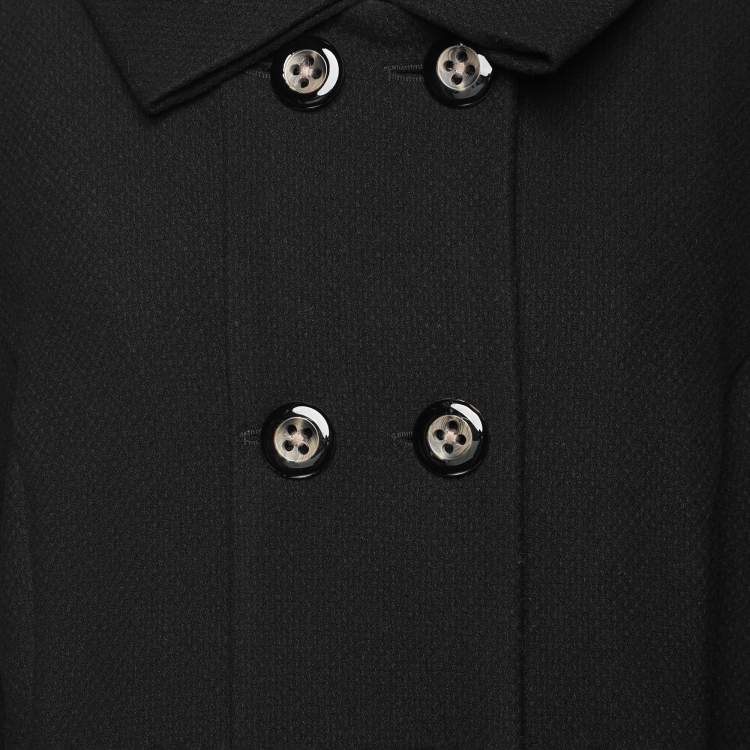 Pre Owned Boss Orange By Hugo Boss Black Virgin Wool Long Coat L