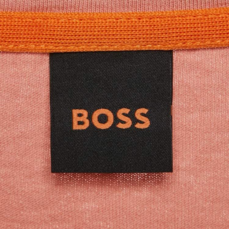 Pre Owned Boss Orange by Hugo Boss Peach Pink Jersey Tales T-Shirt L