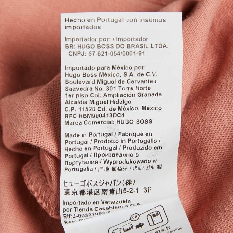 Pre Owned Boss Orange by Hugo Boss Peach Pink Jersey Tales T-Shirt L