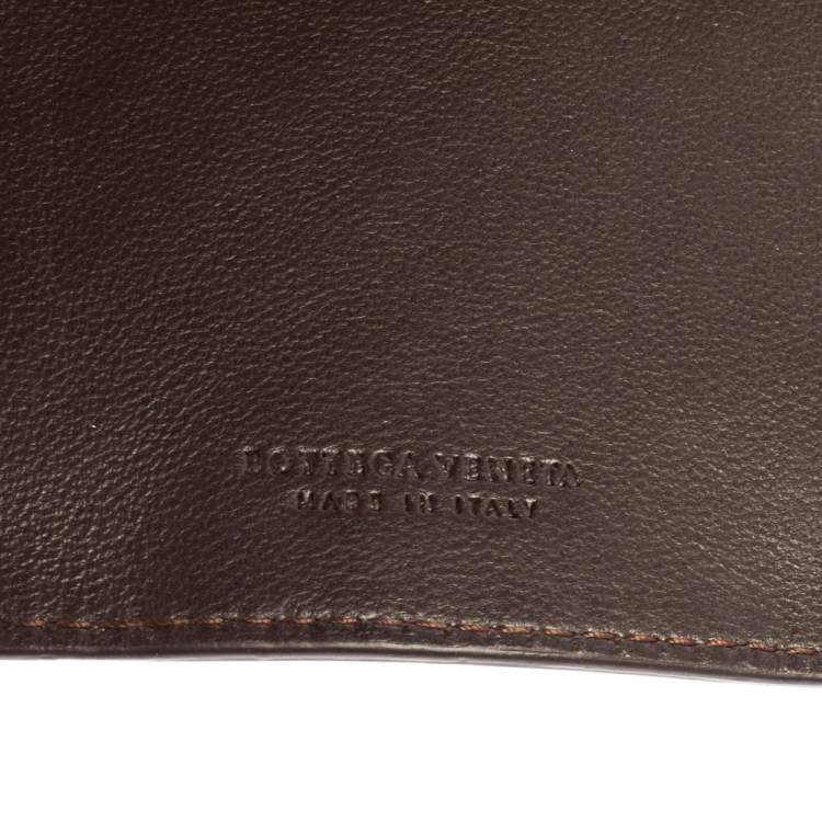 Pre Owned Bottega Veneta Dark Brown Intrecciato Leather Key Holder