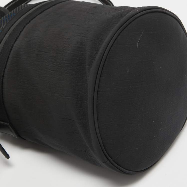 Pre Owned Bottega Veneta Black Nylon Paper Bucket Bag