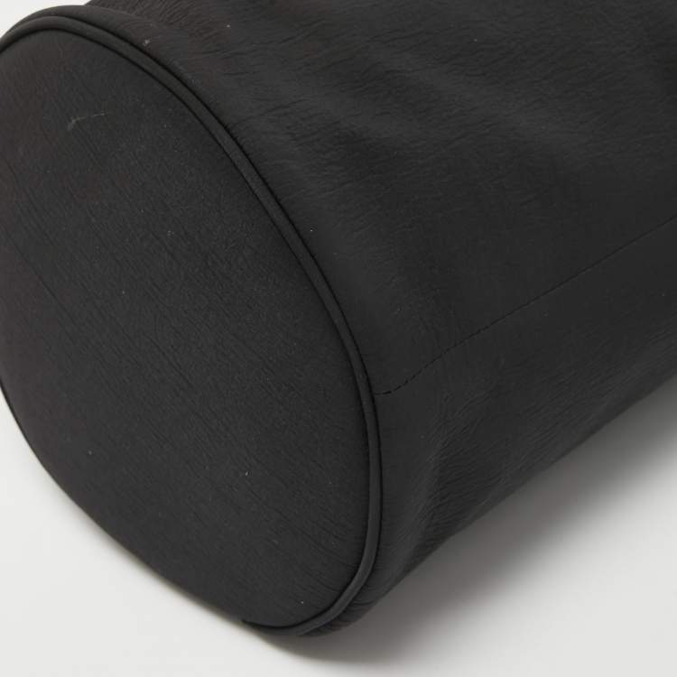 Pre Owned Bottega Veneta Black Nylon Paper Bucket Bag