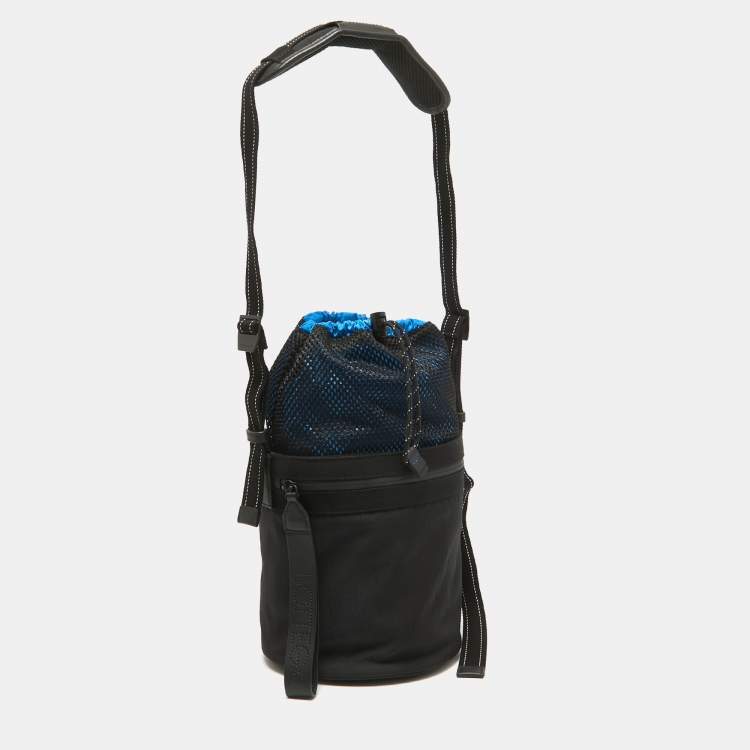 Pre Owned Bottega Veneta Black Nylon Paper Bucket Bag