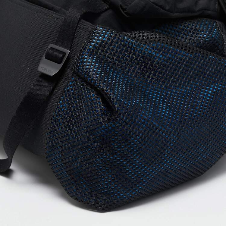 Pre Owned Bottega Veneta Black/Blue Nylon Paper Touch Backpack