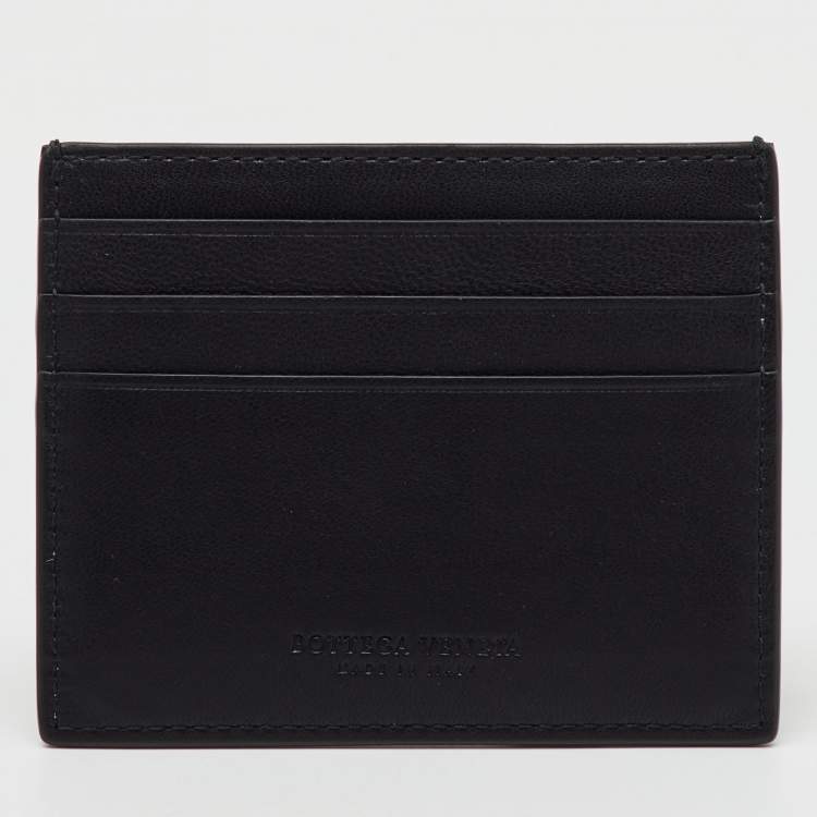 Pre Owned Bottega Veneta Black Padded Leather Card Holder