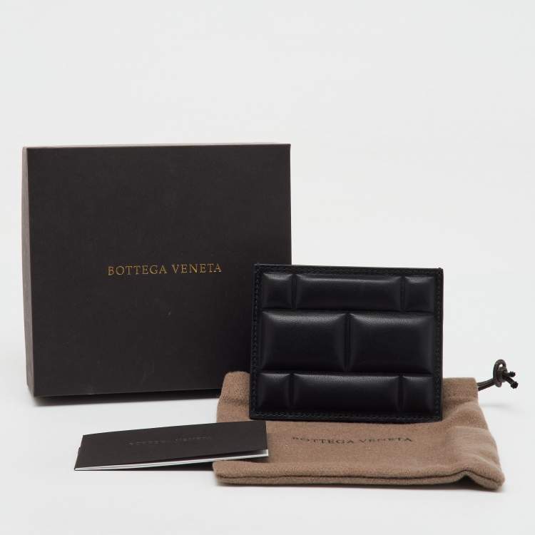 Pre Owned Bottega Veneta Black Padded Leather Card Holder