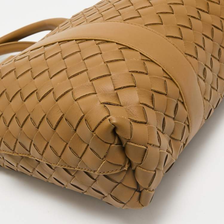 Pre Owned Bottega Veneta Tan Intrecciato Leather Briefcase