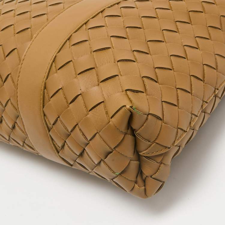 Pre Owned Bottega Veneta Tan Intrecciato Leather Briefcase