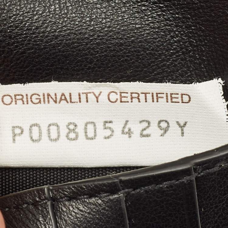 مملوكة مسبقًا Bottega Veneta Black/Blue Perforated Leather Bifold Wallet