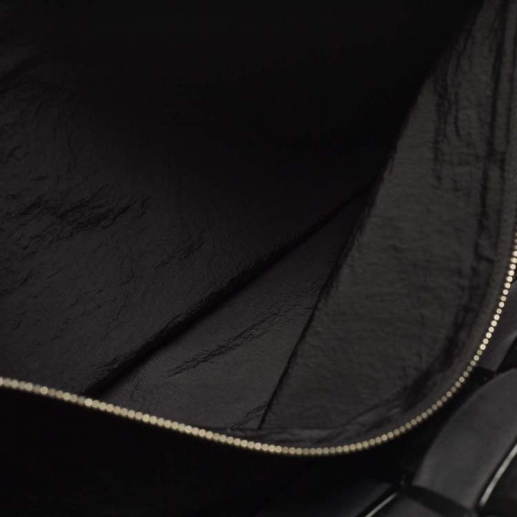 Pre Owned Bottega Veneta Cassette Black Maxi Intrecciato Leather Shoulder Bag