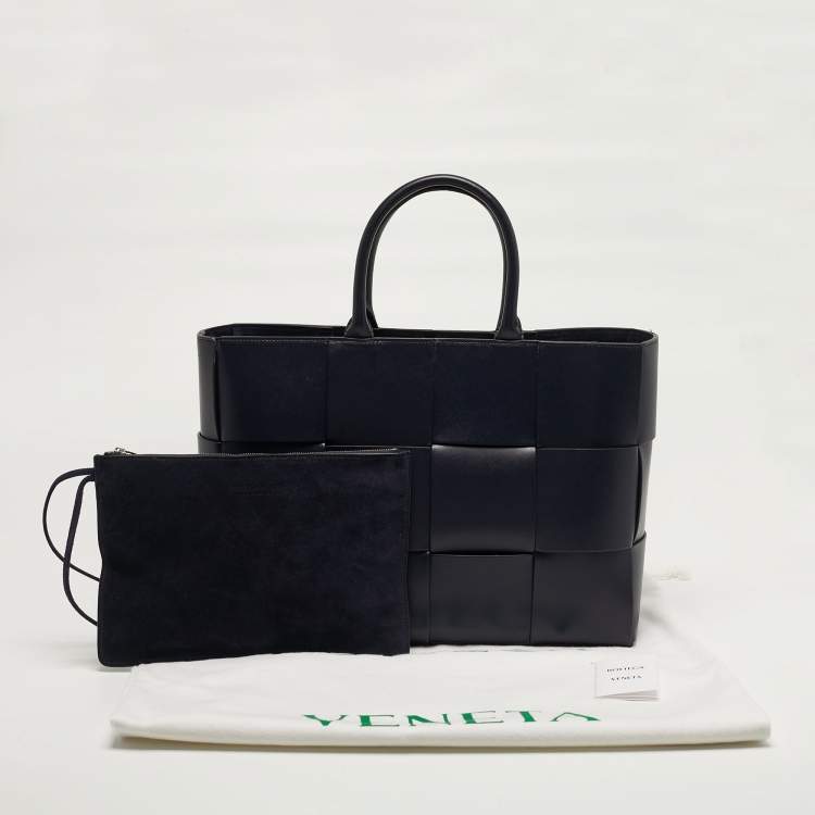 Pre Owned Bottega Veneta Arco Medium Intreccio Leather Tote
