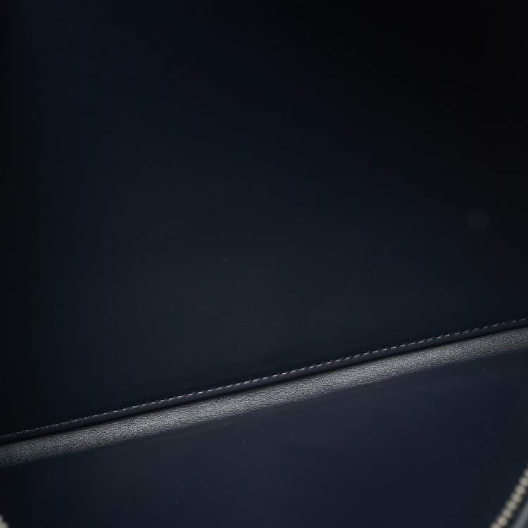 Pre Owned Bottega Veneta Navy Blue Intrecciato Leather Zip Around Pouch