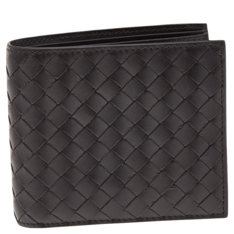 Bottega Veneta Dark Brown Intrecciato Leather Bifold Wallet Bottega ...