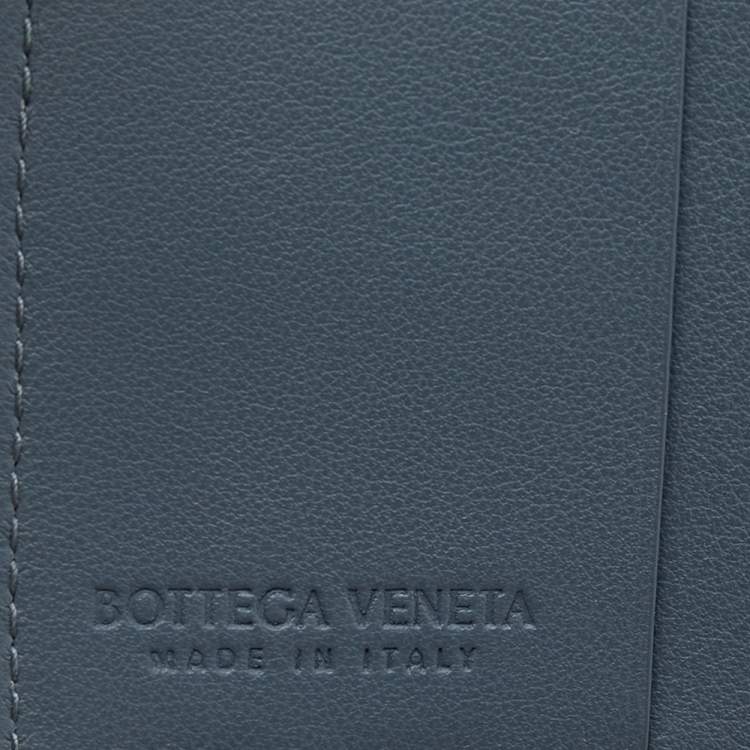 Pre Owned Bottega Veneta Grey Intrecciato Leather Bifold Wallet 