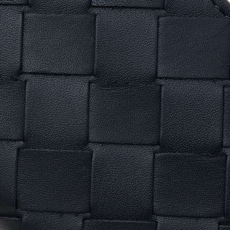 Pre Owned Bottega Veneta Black Intrecciato Leather Car Holder
