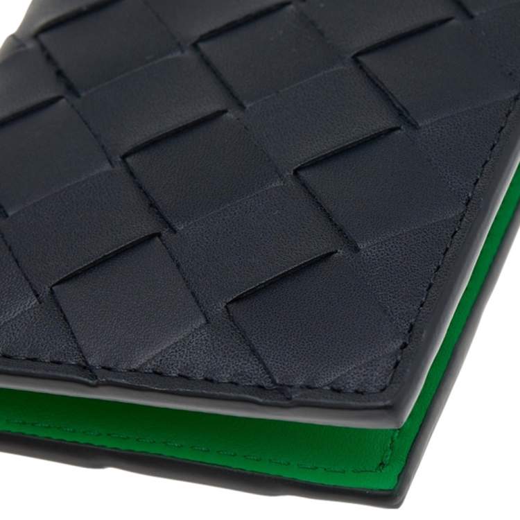 Pre Owned Bottega Veneta Black Intrecciato Leather Car Holder