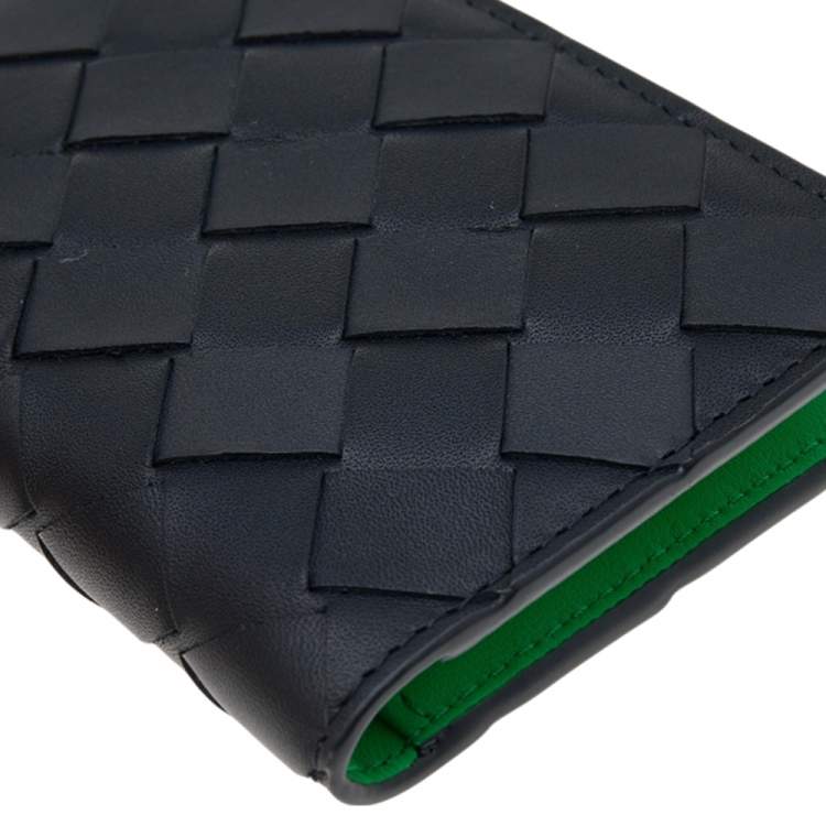 Pre Owned Bottega Veneta Black Intrecciato Leather Car Holder