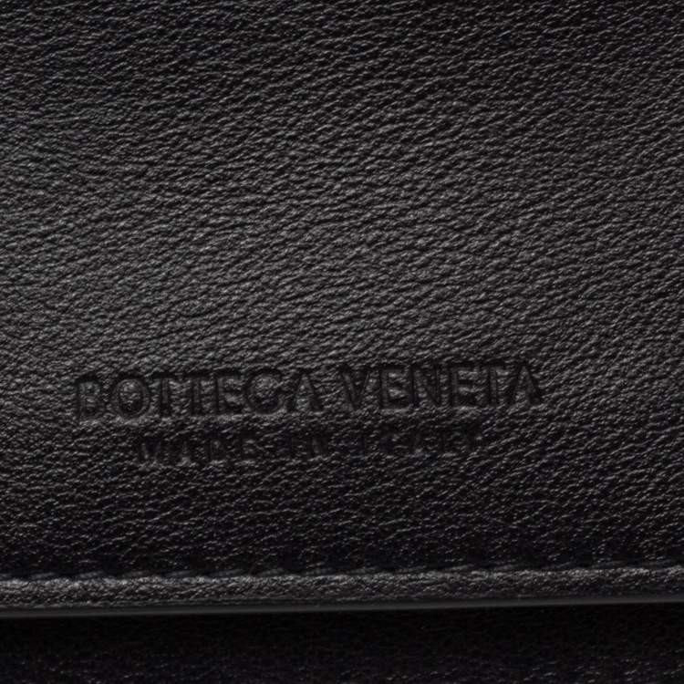 Pre Owned Bottega Veneta Black Intrecciato Leather Bifold Wallet