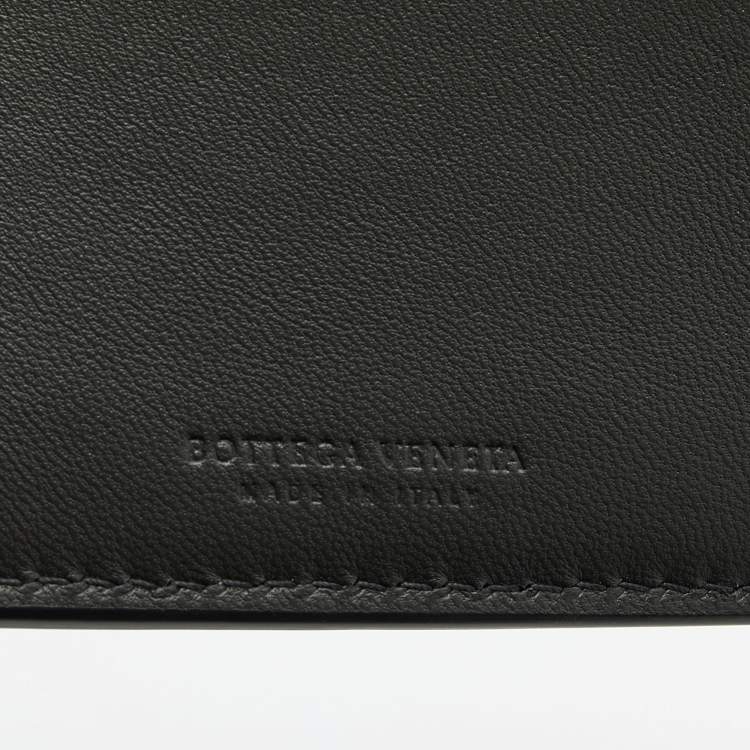 Pre Owned Bottega Veneta Dark Grey Intrecciato Leather Bifold Wallet