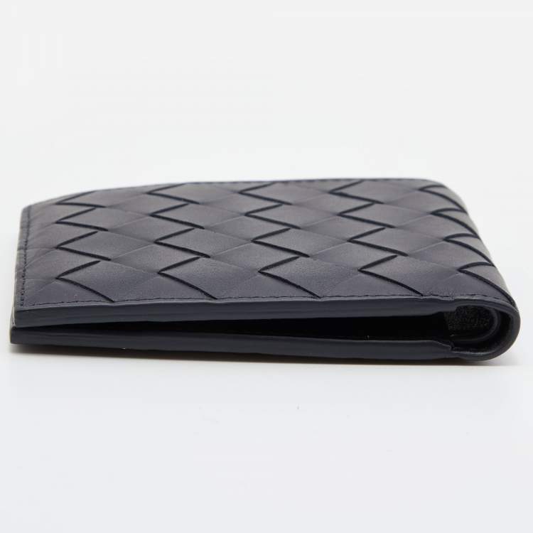 Pre Owned Bottega Veneta Black Intrecciato Leather Bifold Wallet