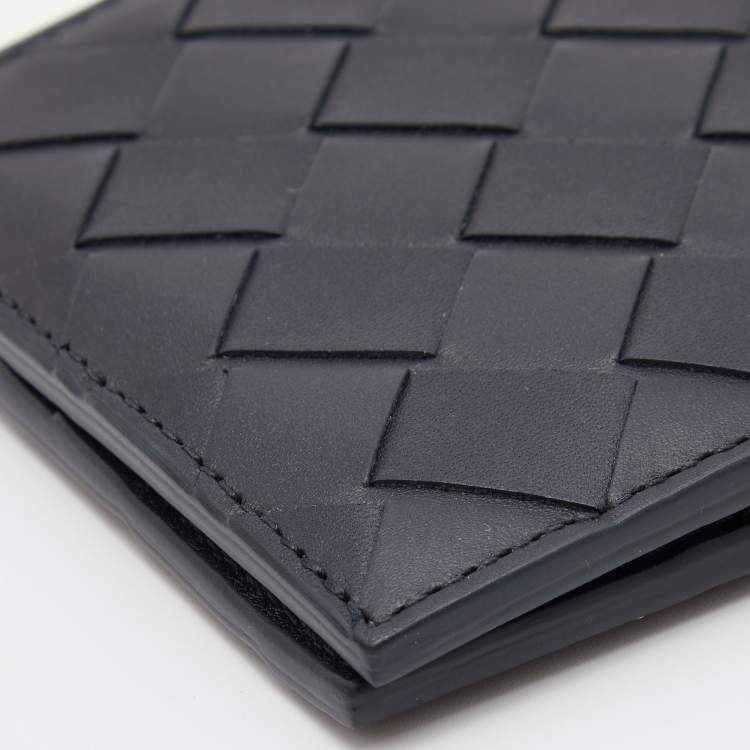 Pre Owned Bottega Veneta Black Intrecciato Leather Bifold Wallet