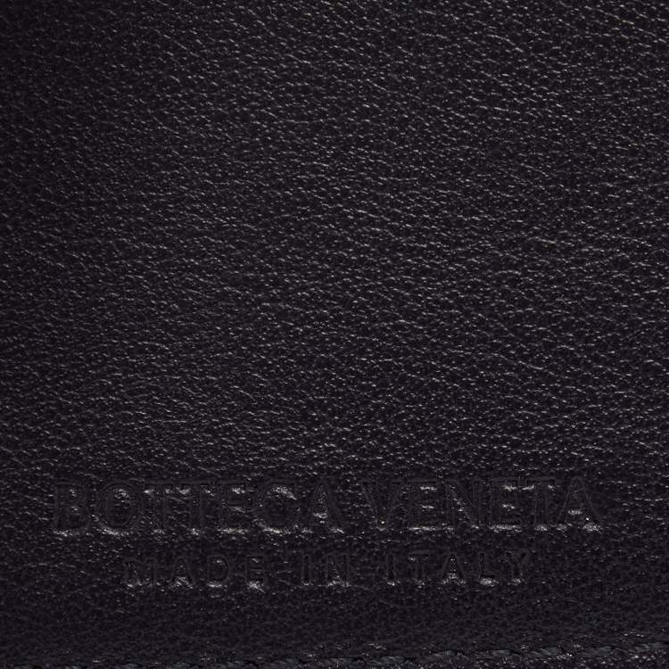 Pre Owned Bottega Veneta Black Intrecciato Leather Bifold Wallet
