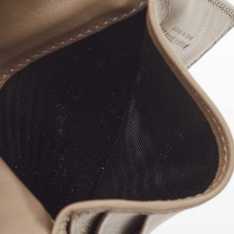 Pre Owned Bottega Veneta Brown/Yellow Intrecciato Leather Bifold Card Case