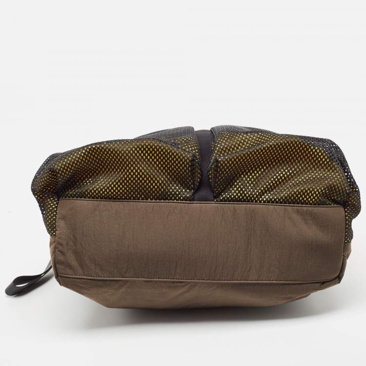Pre Owned Bottega Veneta Multicolor Nylon Paper Touch Fold Over Tote