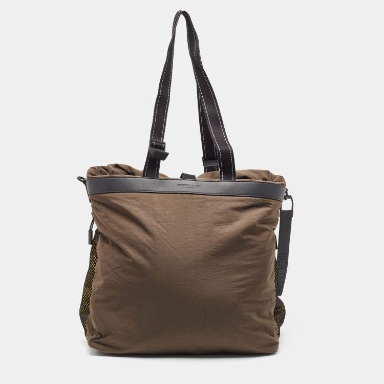 Pre Owned Bottega Veneta Multicolor Nylon Paper Touch Fold Over Tote