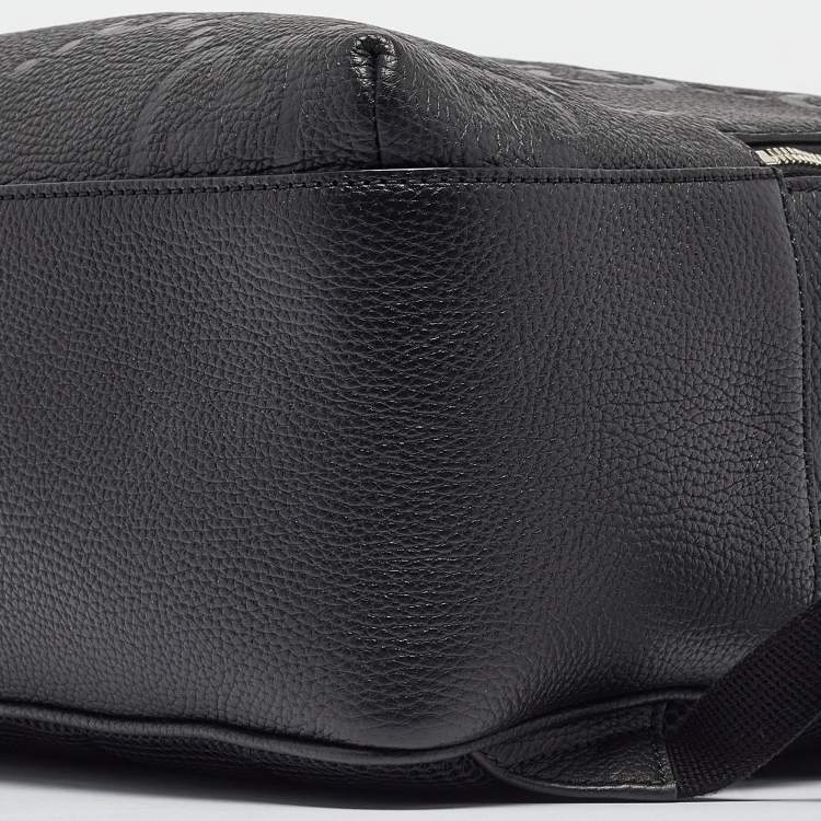 Pre Owned Gucci Black Jumbo GG Leather Large Backpack