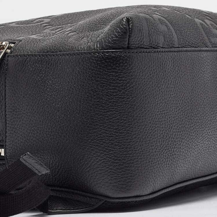 Pre Owned Gucci Black Jumbo GG Leather Large Backpack