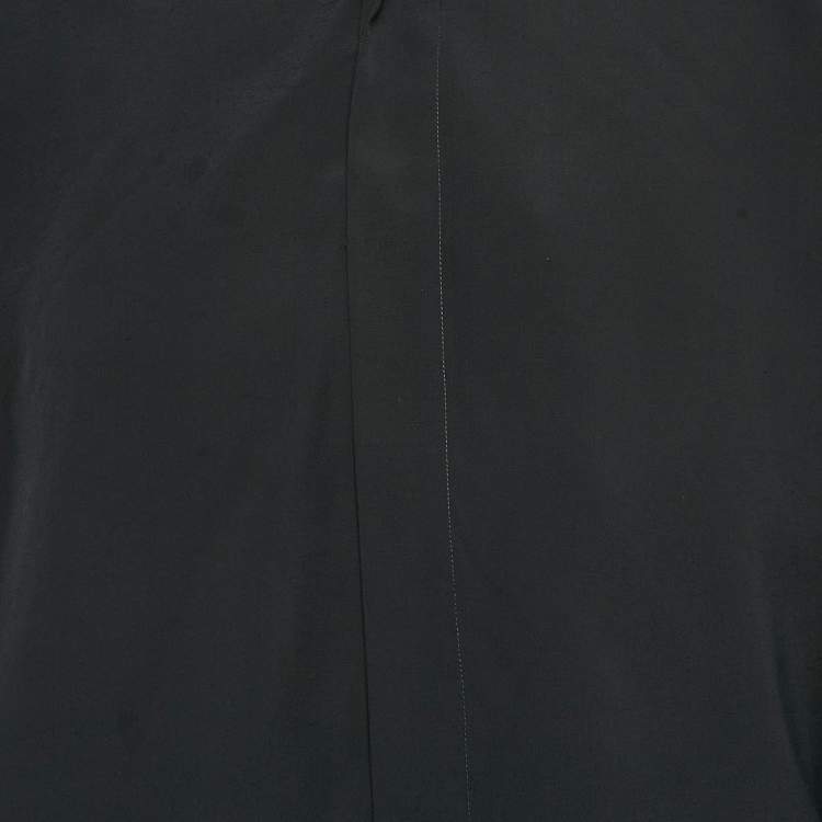 Pre Owned Bottega Veneta Black Crepe Button Front Full Sleeve Shirt S