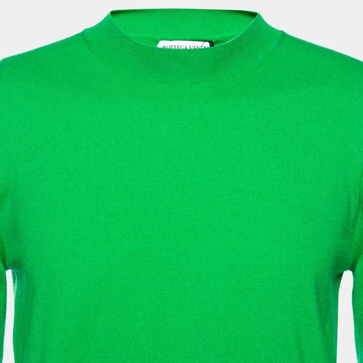 Pre Owned Bottega Veneta Green Cashmere Blend Crewneck Jumper L