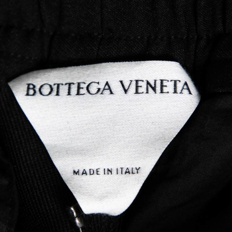 Pre Owned Bottega Veneta Black Stretch Knit Elasticized Waist Straight Leg Pants M