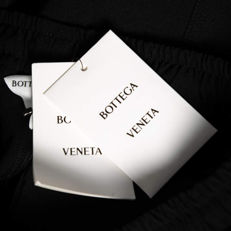 Pre Owned Bottega Veneta Black Stretch Knit Elasticized Waist Straight Leg Pants M